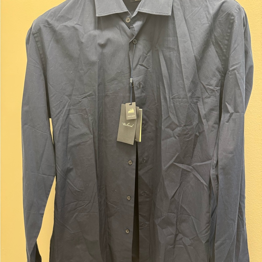 L.L. Bean Men's Dark Navy Long-Sleeve Dress Shirt